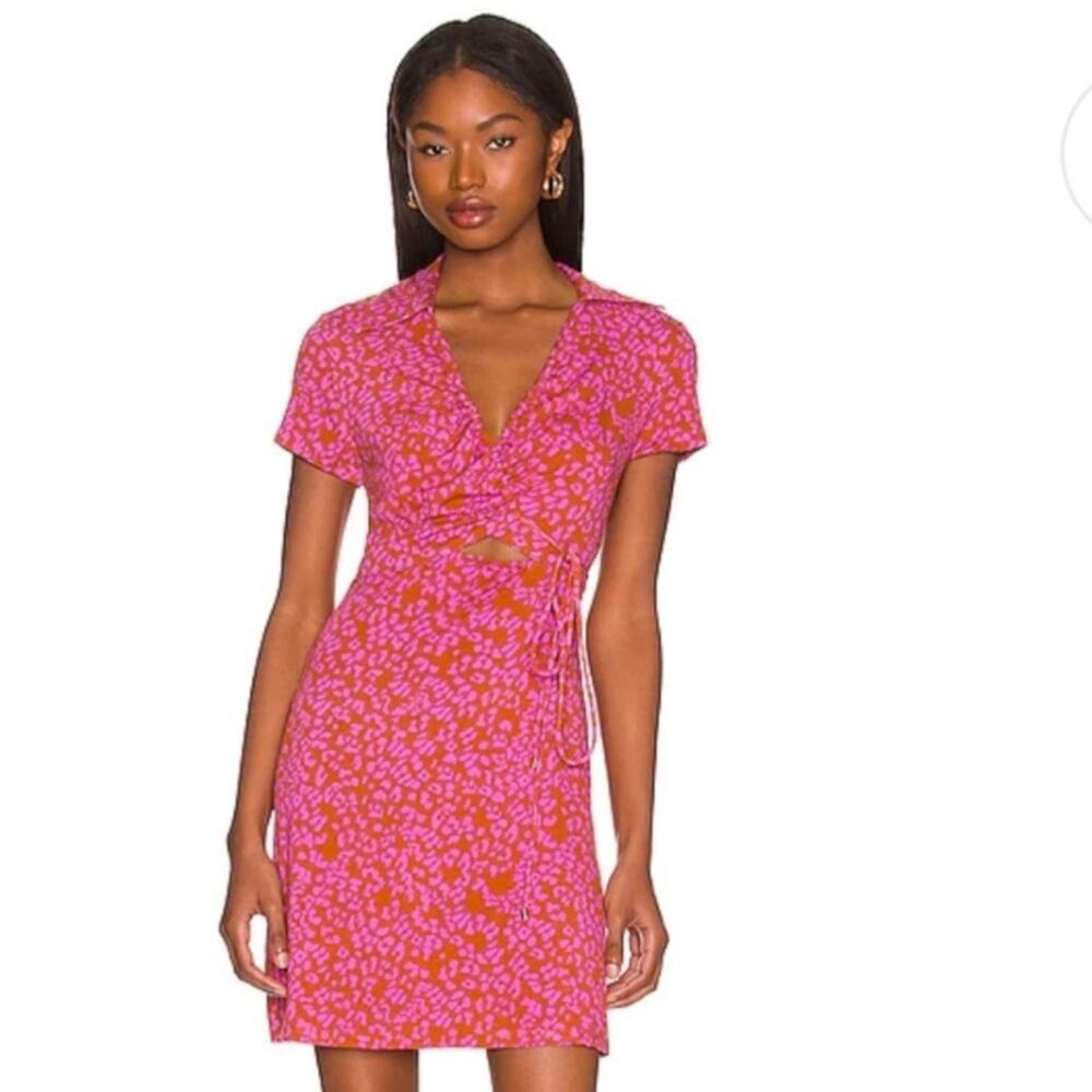 NWT Free People Marsaille Short Sleeve Cut Out Mini Dress Size Large MSRP $128